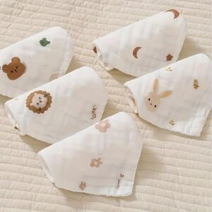 5-piece cute cartoon printed baby towel set