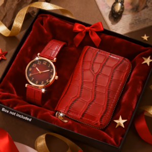 2pcs HIKUN Women's Glamorous Watch & Wallet Gift Set